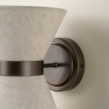 Bronze & Linen Wall Light Classic Modern