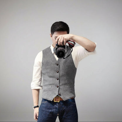 Men's Button Up Vest Sleeveless Casual