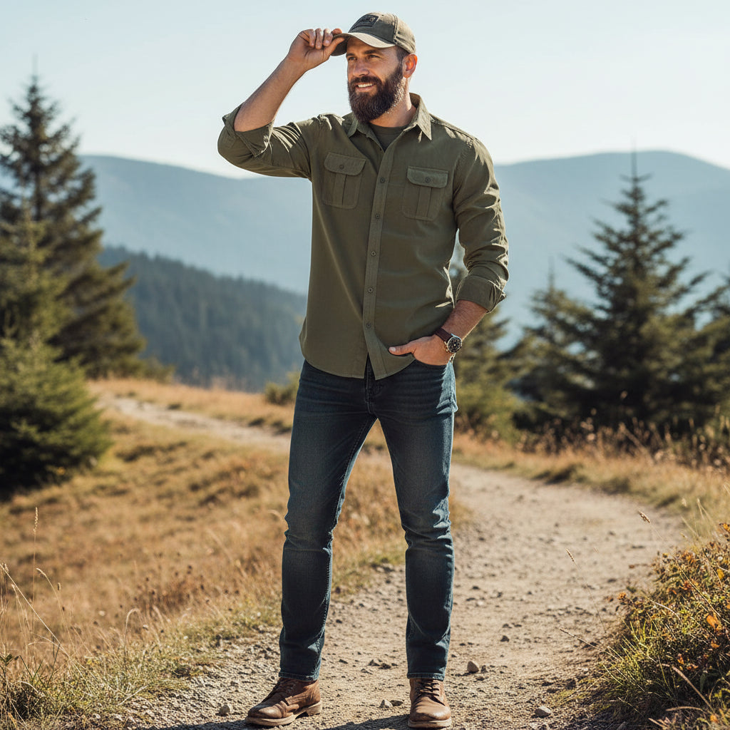 Mens Dress Shirt Button Up Casual Buttoned