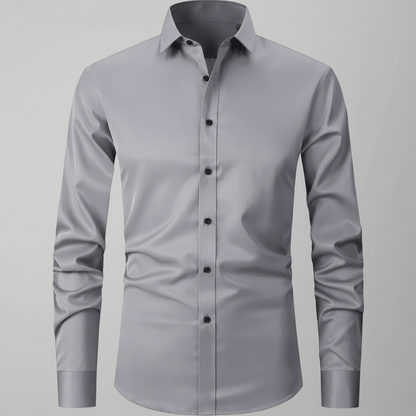 Mens Dress Shirt Stretch Fit Long Sleeve