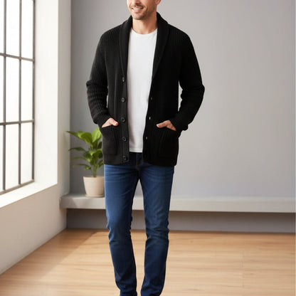 Men's Knitted Cardigan Shawl Collar Layering