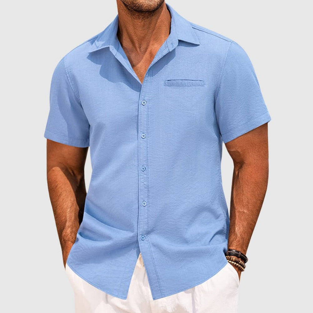 Men's Short Sleeve Button Up Shirt Casual