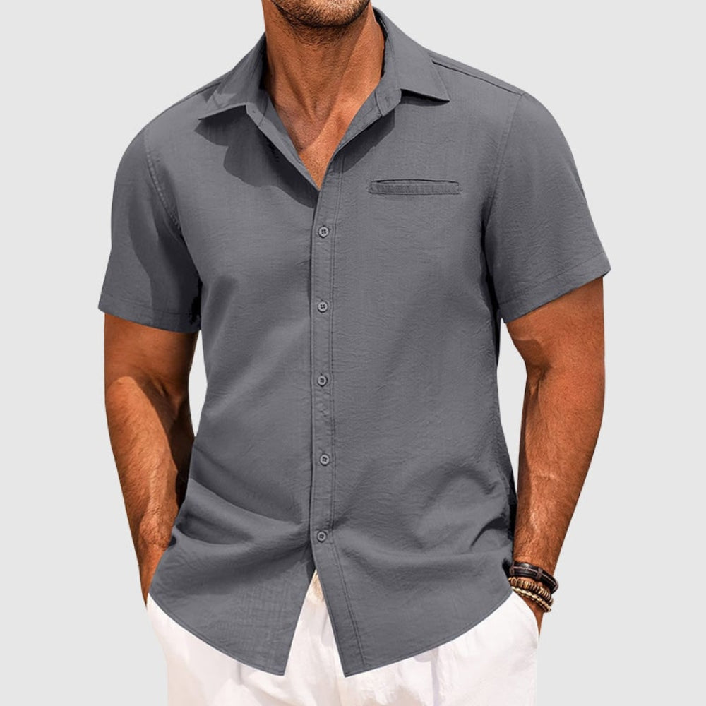 Men's Short Sleeve Button Up Shirt Casual