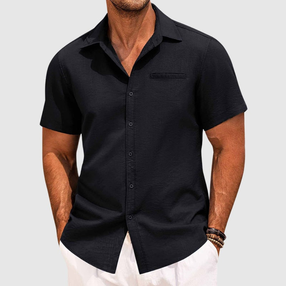 Men's Short Sleeve Button Up Shirt Casual