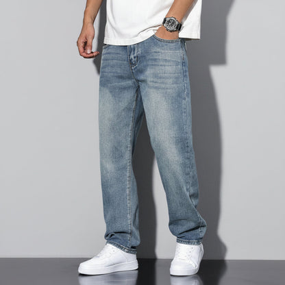 Men's Straight Leg Washed Jeans Casual Wear
