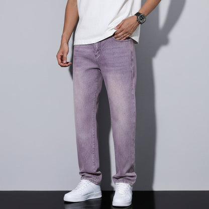 Men's Straight Leg Washed Jeans Casual Wear