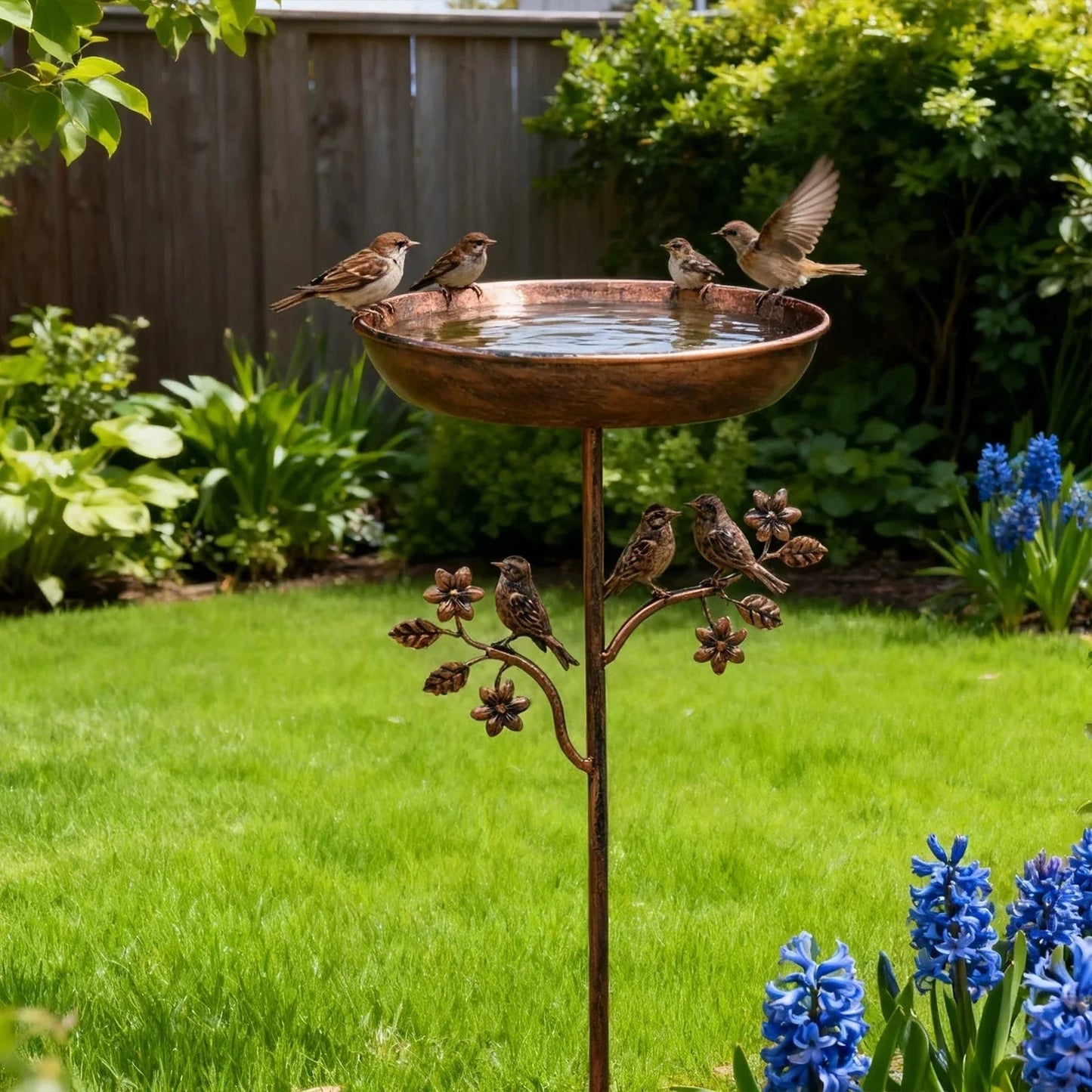 Metal Bird Bath Garden Decor Decorative