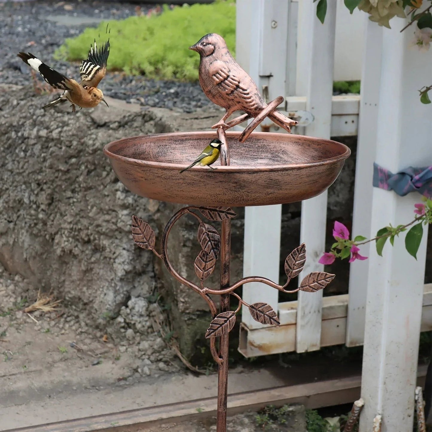 Metal Bird Bath Garden Decor Decorative