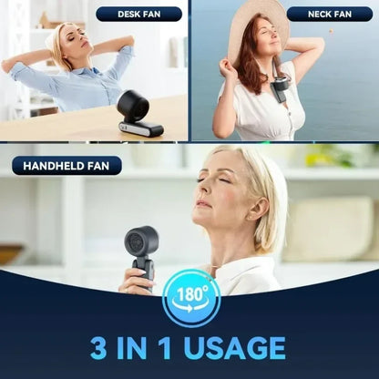 Portable Fan Neck Handheld Rechargeable Clip