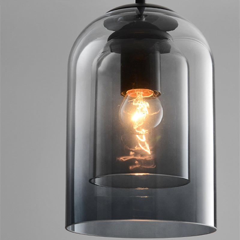 Mica Mid Century Pendant Lamp Double Glass