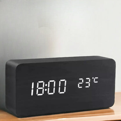 LED Smart Alarm Clock Modern Voice