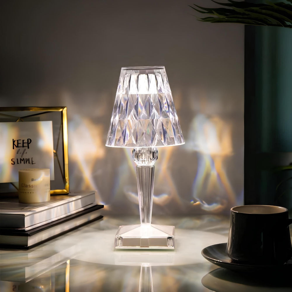 Table Lamp Crystal Rechargeable Touch