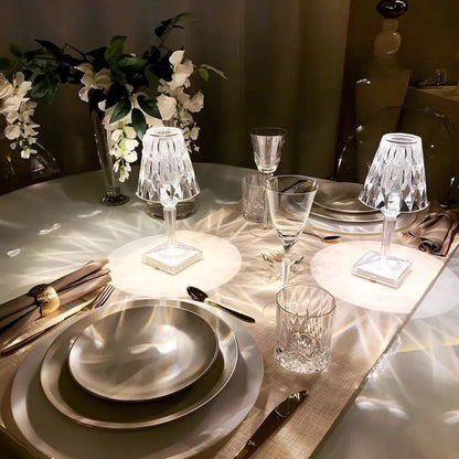 Table Lamp Crystal Rechargeable Touch