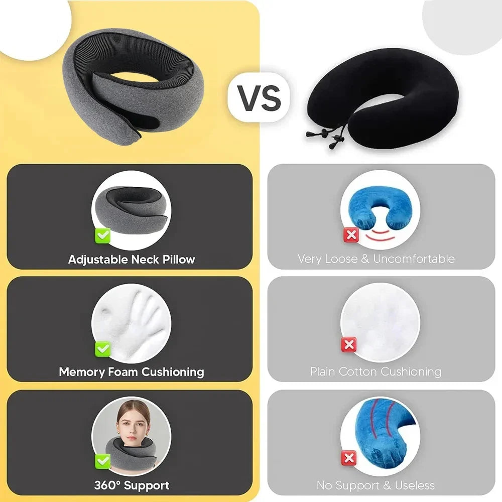 Travel Neck Pillow Memory Foam U Shaped