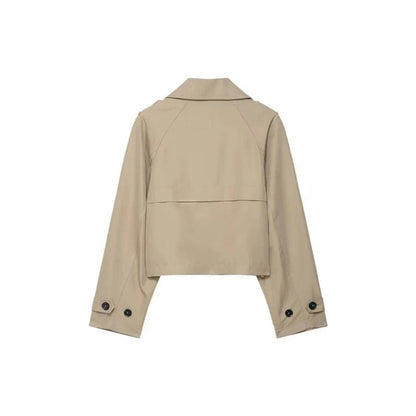 Women's Cropped Trench Coat Short Outerwear