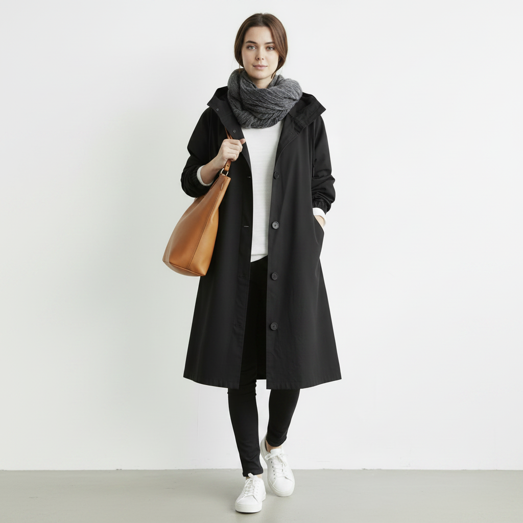 Women's Trench Coat Waterproof Winter Coat