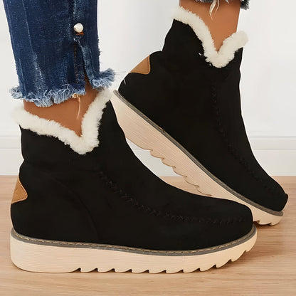 Women's Winter Ankle Slip On Boots Lined