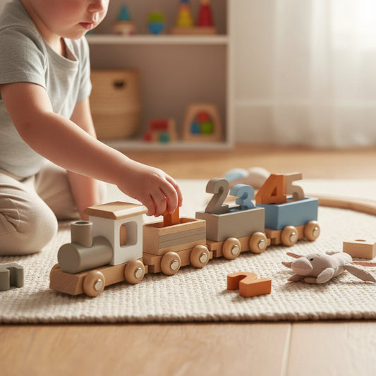 Wooden Train Set Fine Motor Skills Toy